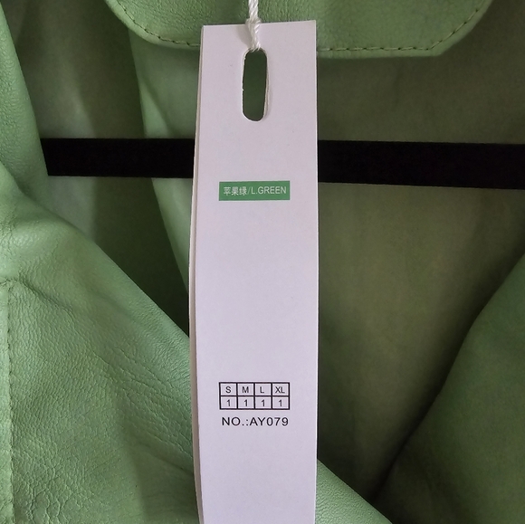 Vegan leather green jacket. - Picture 5 of 10